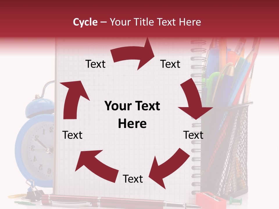 School Paper Supplies PowerPoint Template