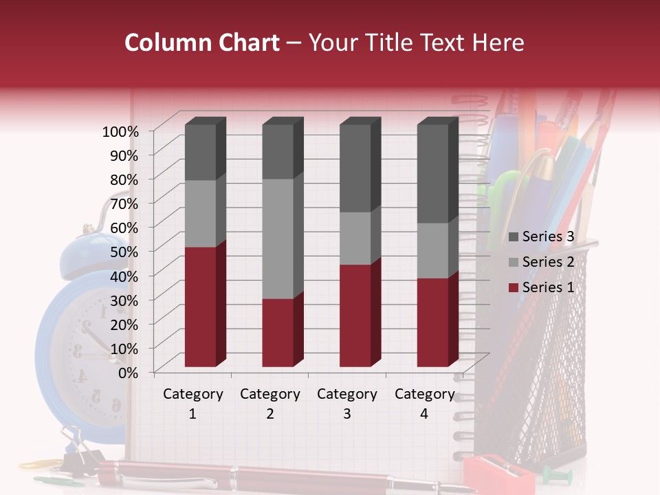 School Paper Supplies PowerPoint Template
