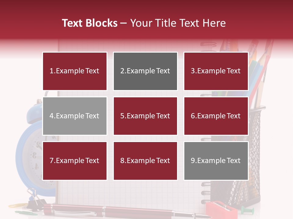 School Paper Supplies PowerPoint Template