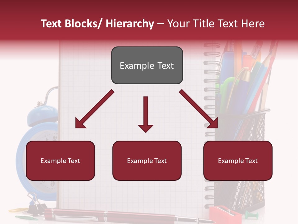 School Paper Supplies PowerPoint Template