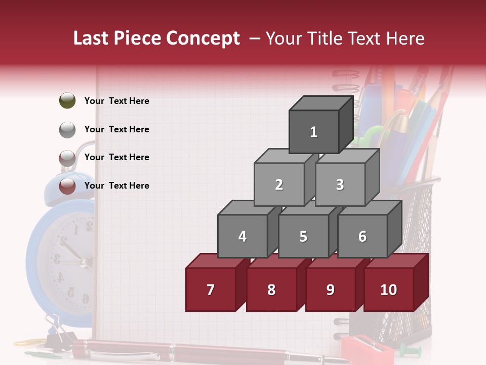 School Paper Supplies PowerPoint Template