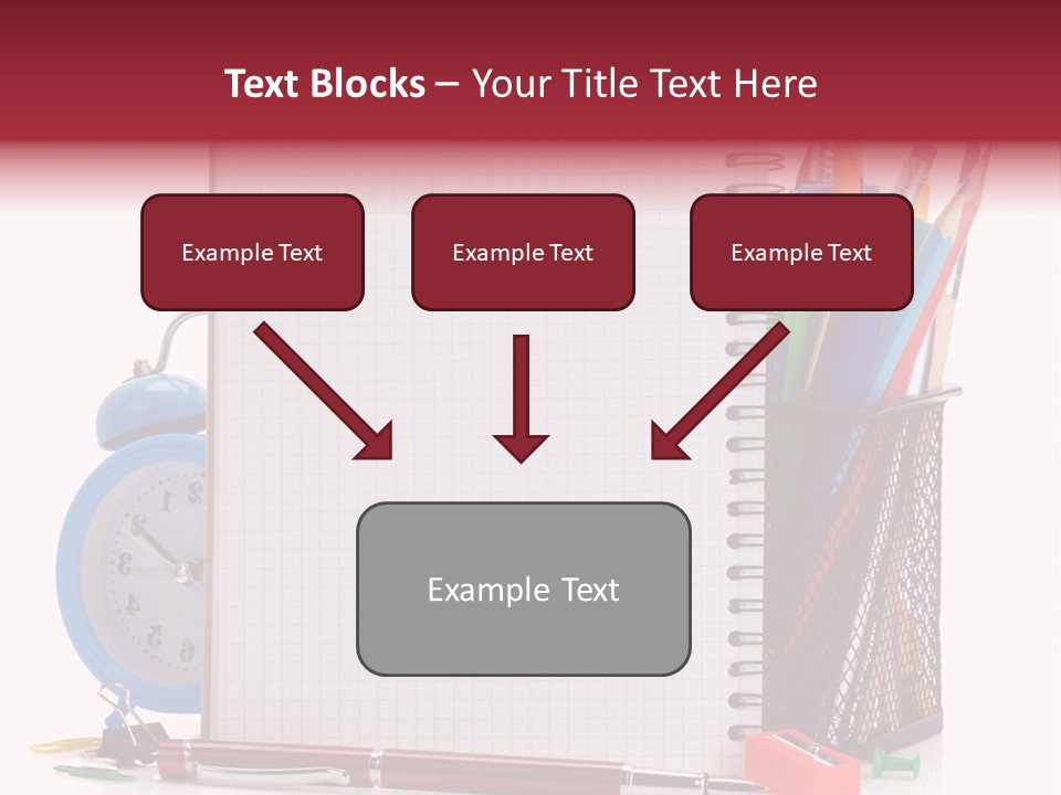 School Paper Supplies PowerPoint Template