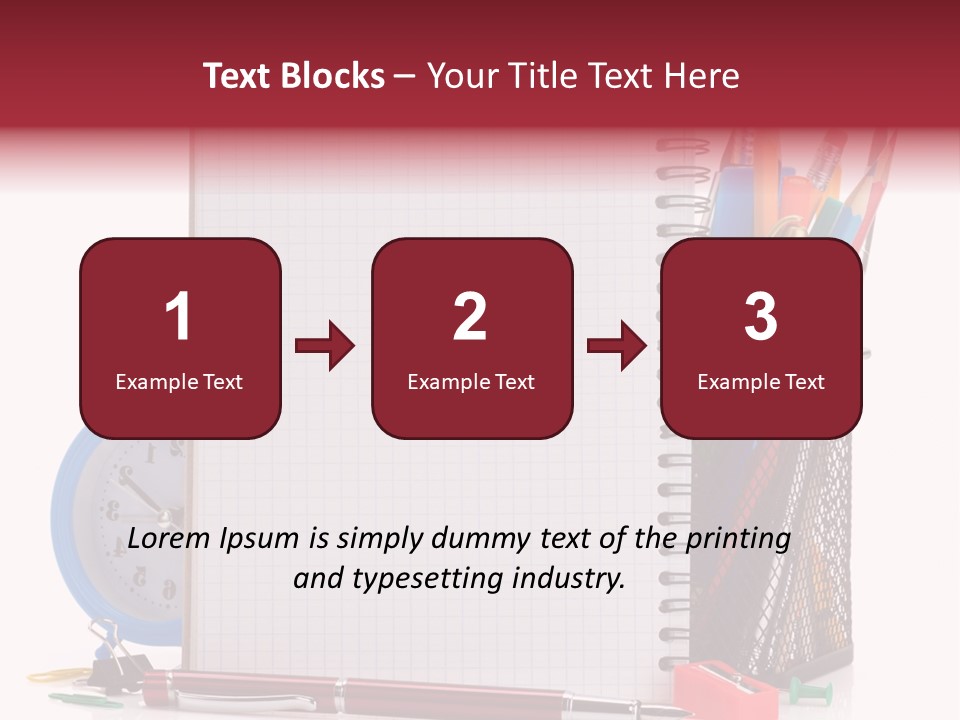 School Paper Supplies PowerPoint Template