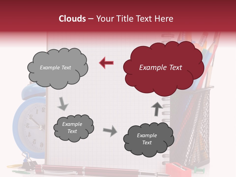 School Paper Supplies PowerPoint Template