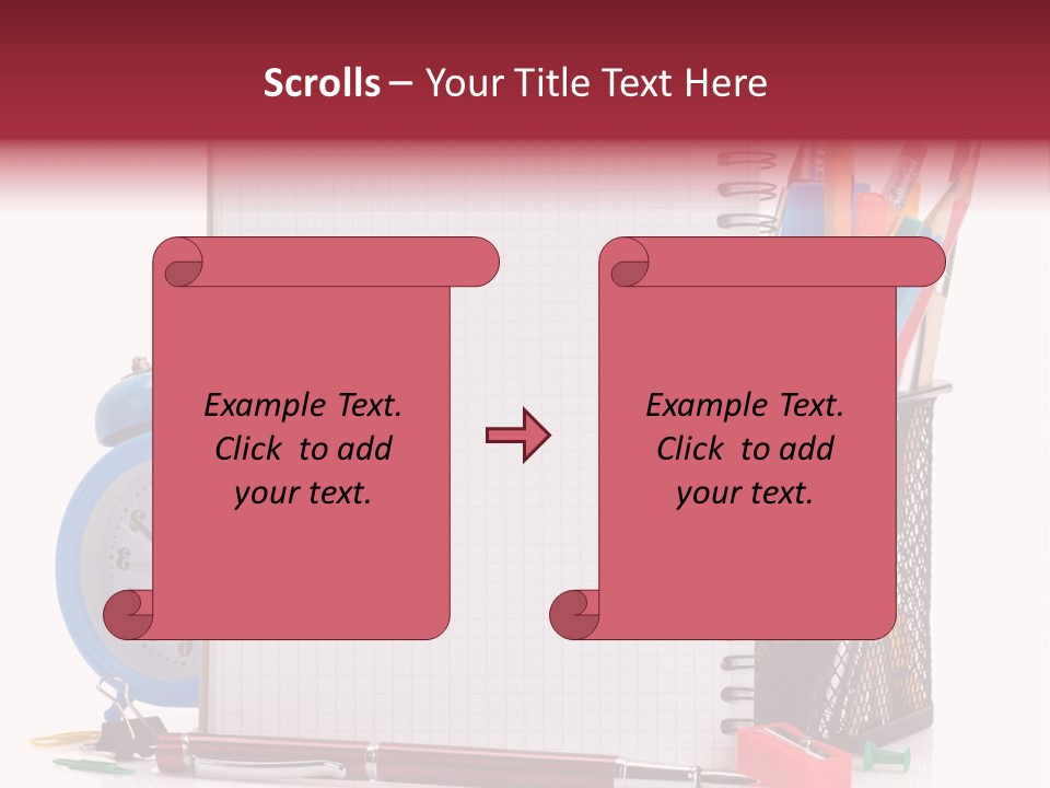 School Paper Supplies PowerPoint Template