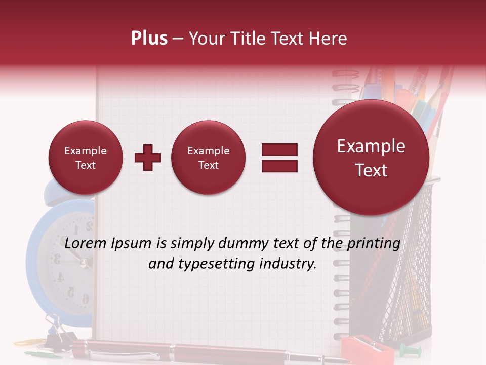 School Paper Supplies PowerPoint Template