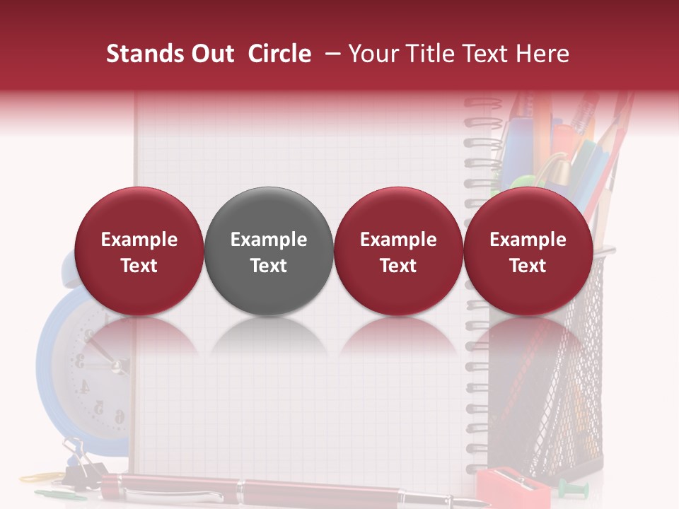 School Paper Supplies PowerPoint Template