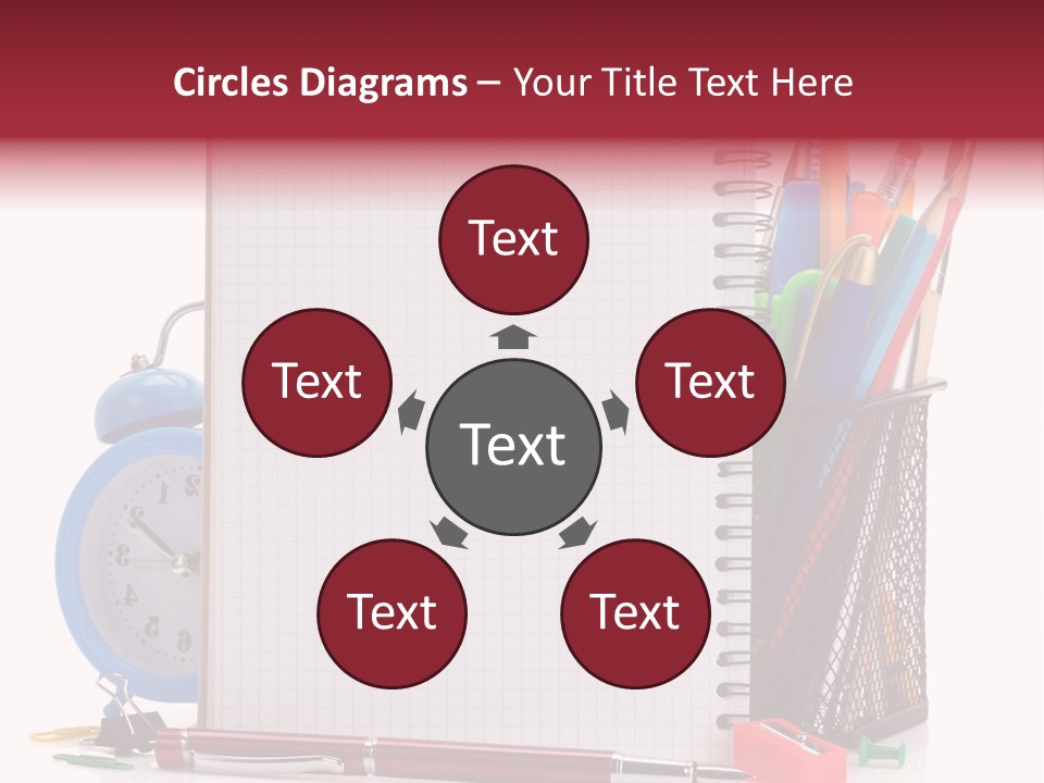 School Paper Supplies PowerPoint Template
