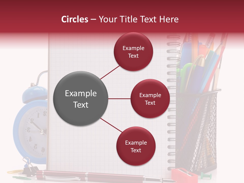 School Paper Supplies PowerPoint Template
