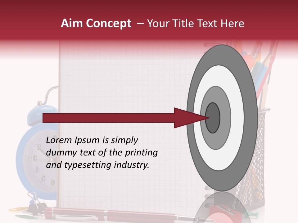 School Paper Supplies PowerPoint Template