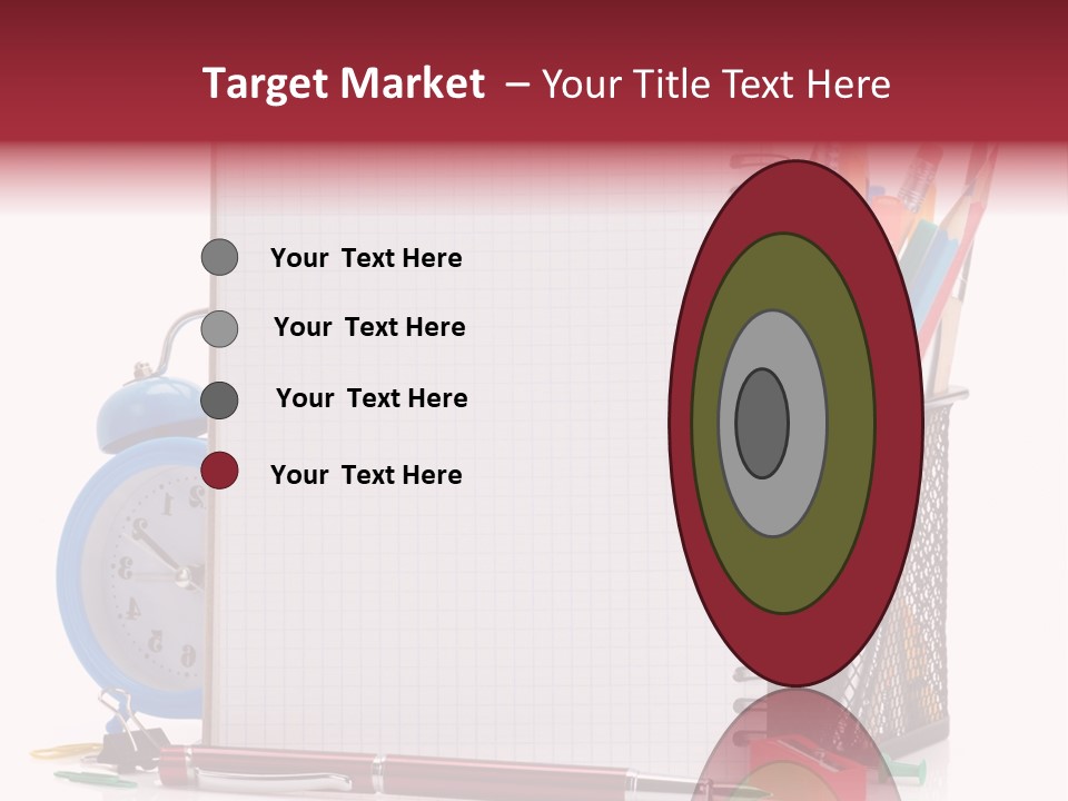 School Paper Supplies PowerPoint Template