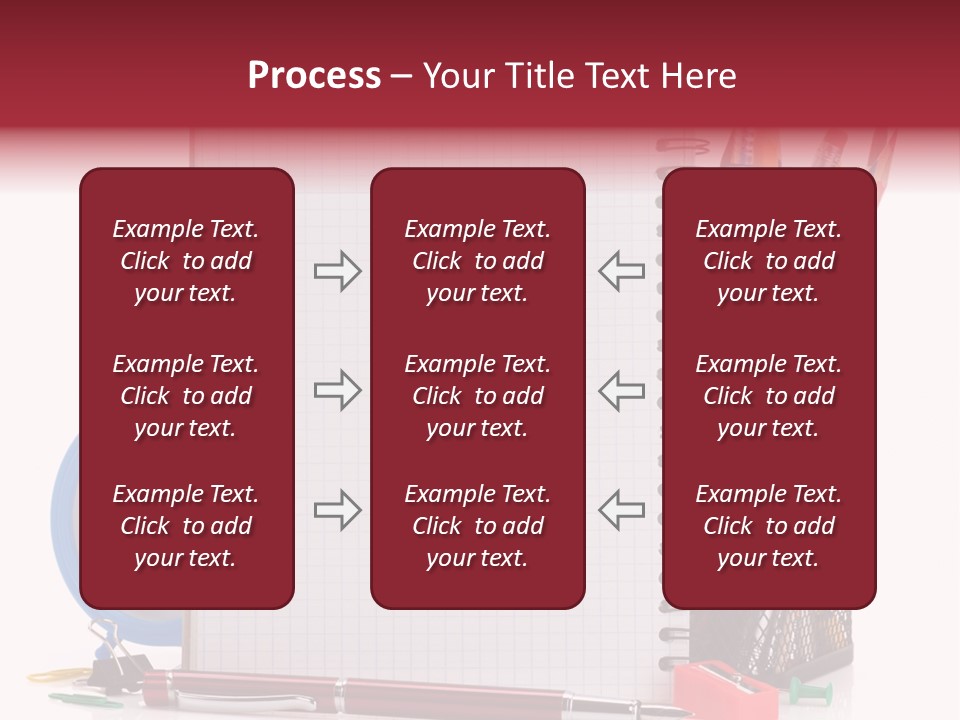 School Paper Supplies PowerPoint Template