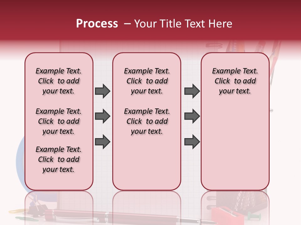 School Paper Supplies PowerPoint Template