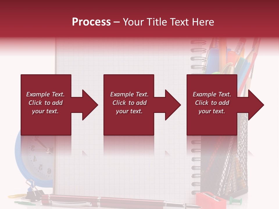 School Paper Supplies PowerPoint Template