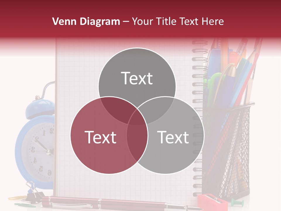 School Paper Supplies PowerPoint Template