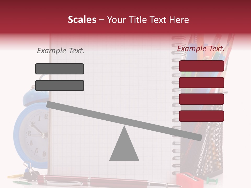 School Paper Supplies PowerPoint Template
