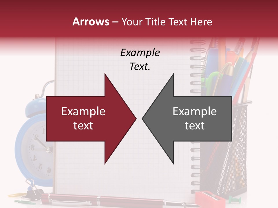 School Paper Supplies PowerPoint Template
