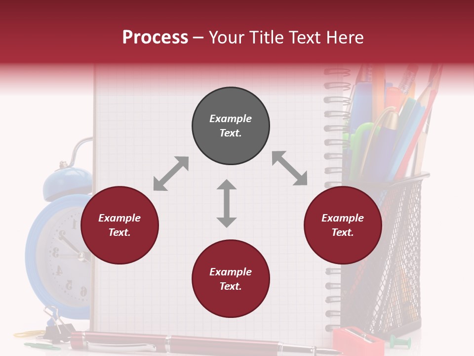 School Paper Supplies PowerPoint Template