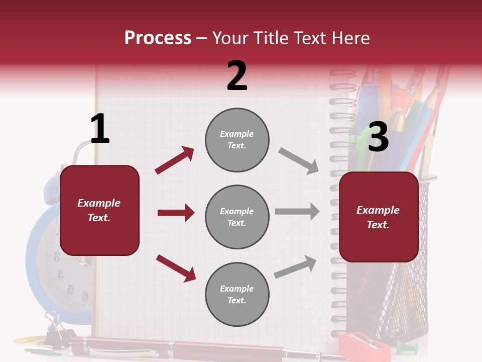 School Paper Supplies PowerPoint Template