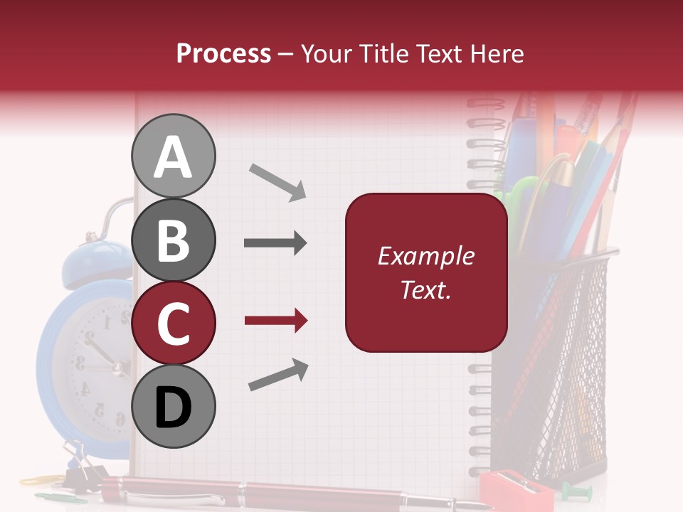 School Paper Supplies PowerPoint Template