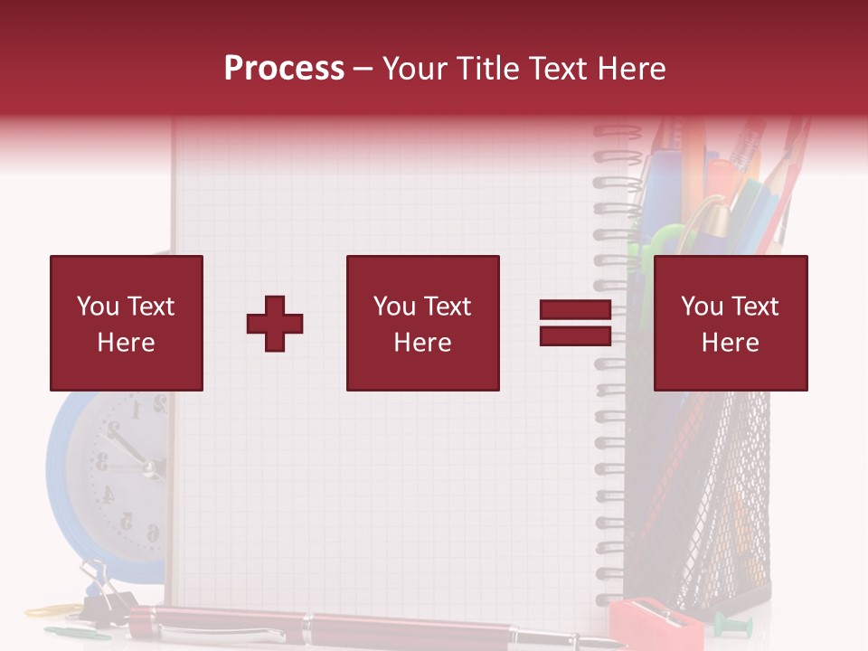 School Paper Supplies PowerPoint Template