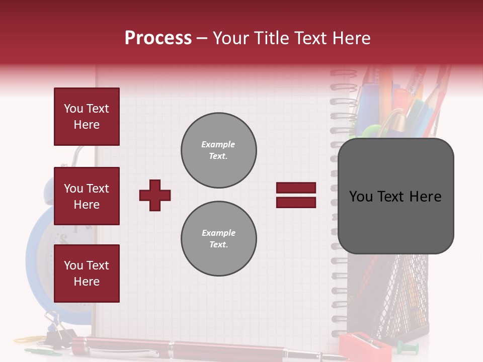 School Paper Supplies PowerPoint Template