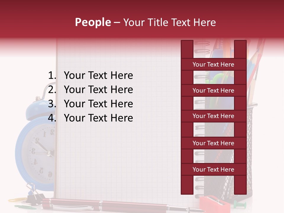 School Paper Supplies PowerPoint Template