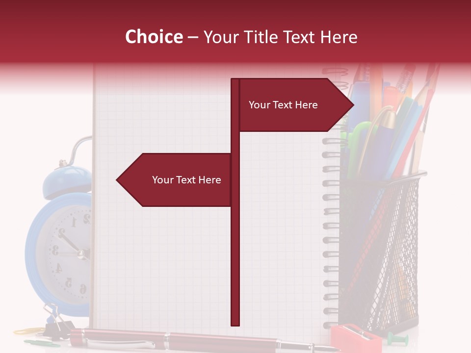 School Paper Supplies PowerPoint Template