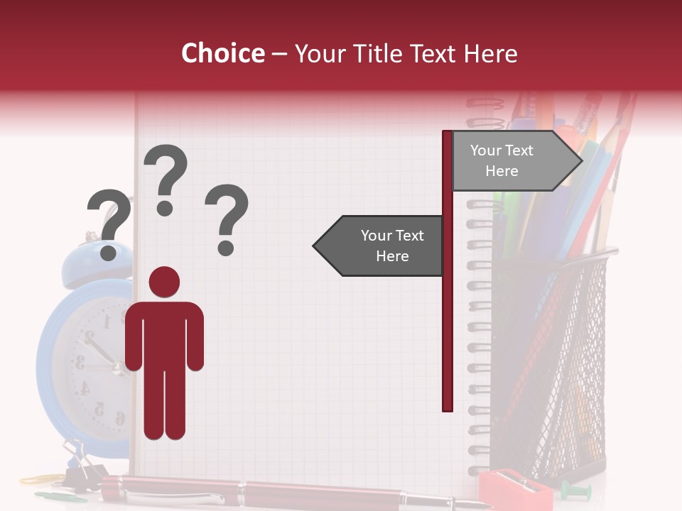 School Paper Supplies PowerPoint Template