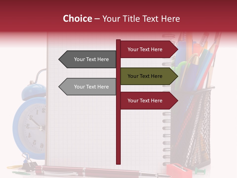 School Paper Supplies PowerPoint Template