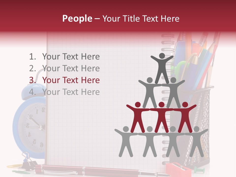 School Paper Supplies PowerPoint Template