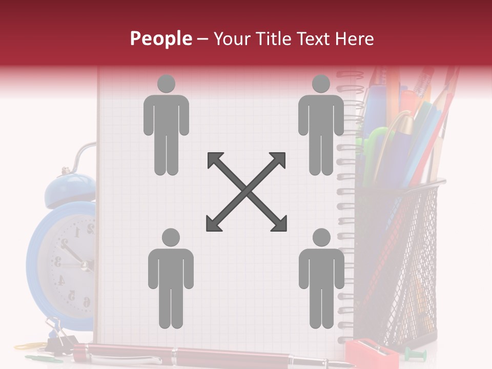 School Paper Supplies PowerPoint Template