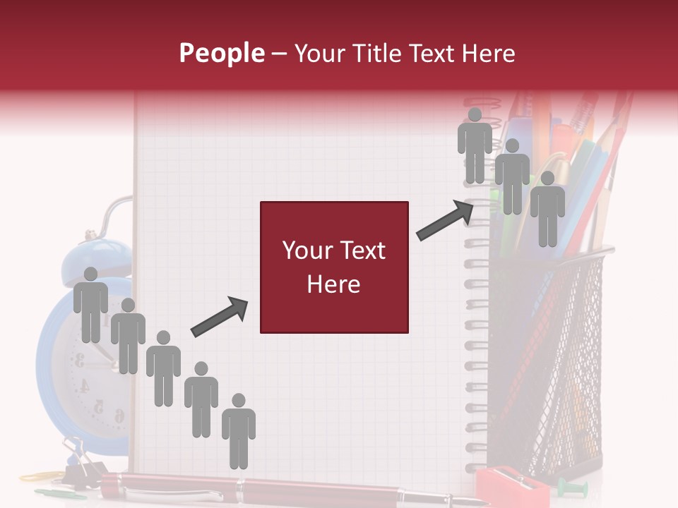 School Paper Supplies PowerPoint Template