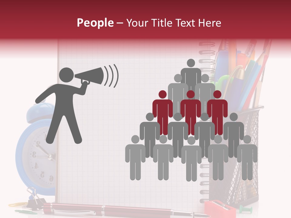 School Paper Supplies PowerPoint Template