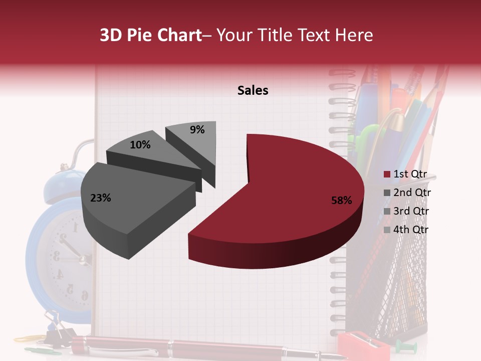 School Paper Supplies PowerPoint Template