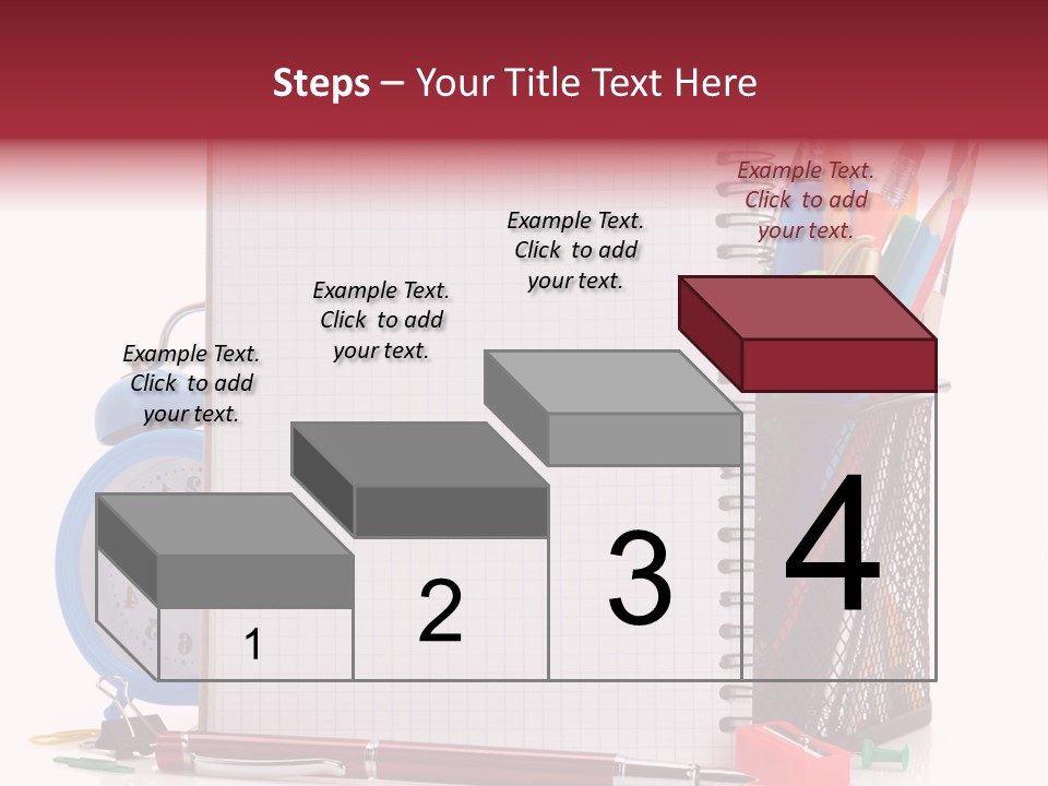 School Paper Supplies PowerPoint Template