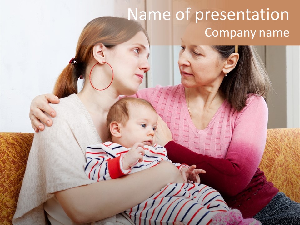 Cry Grandmother Lifestyle PowerPoint Template