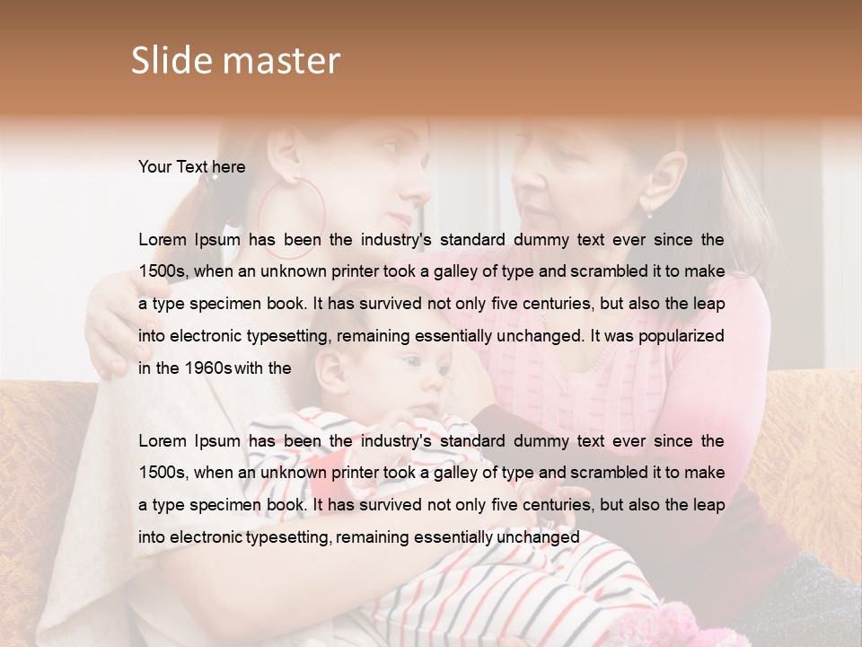 Cry Grandmother Lifestyle PowerPoint Template