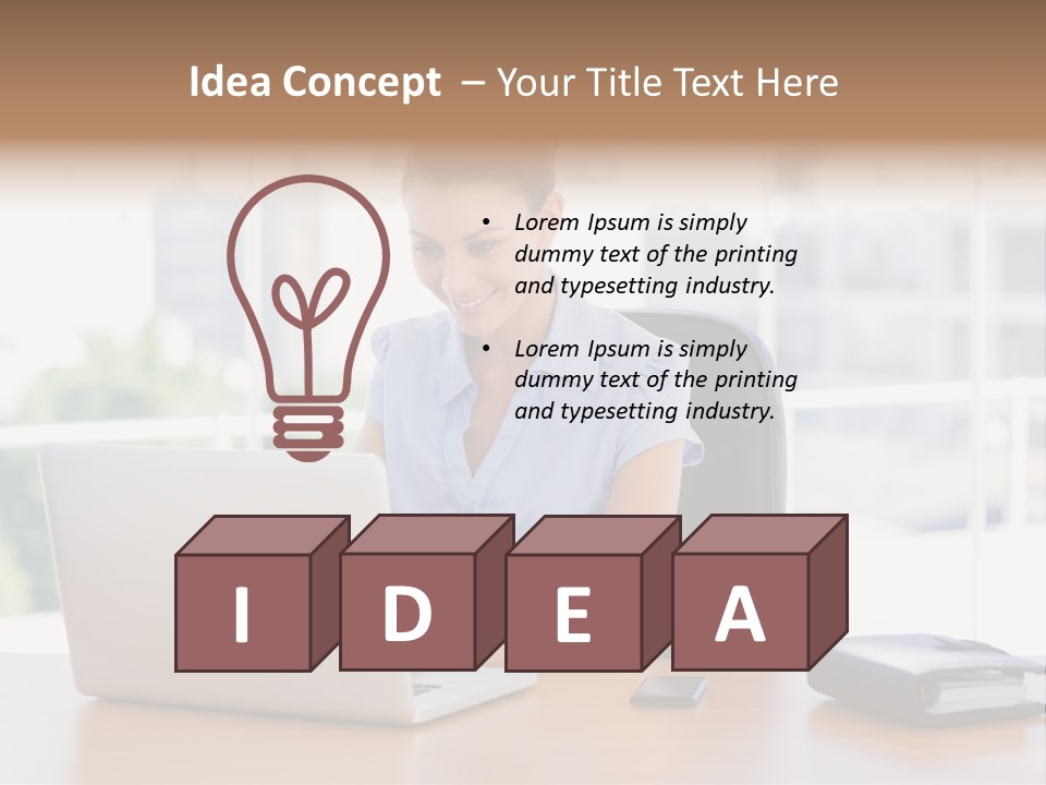 Diary Long Hair Wireless PowerPoint Template