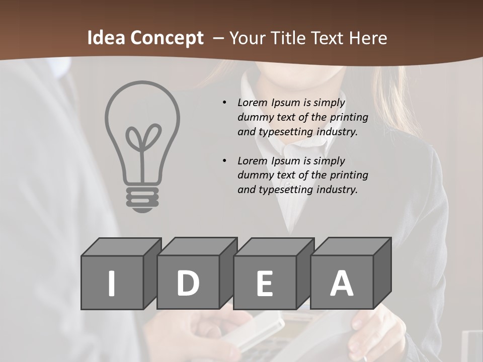 Receptionist Technology Hand PowerPoint Template