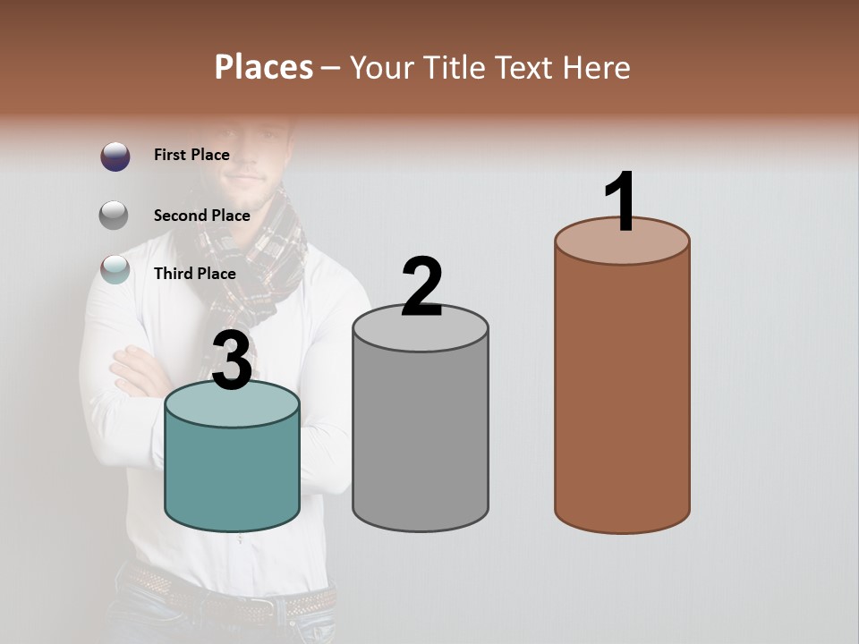 Pensive Attractive Masculine PowerPoint Template