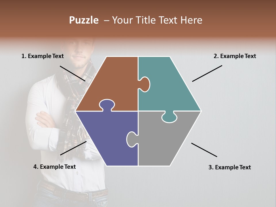 Pensive Attractive Masculine PowerPoint Template