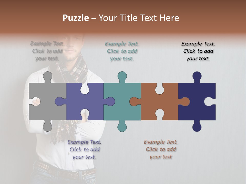 Pensive Attractive Masculine PowerPoint Template
