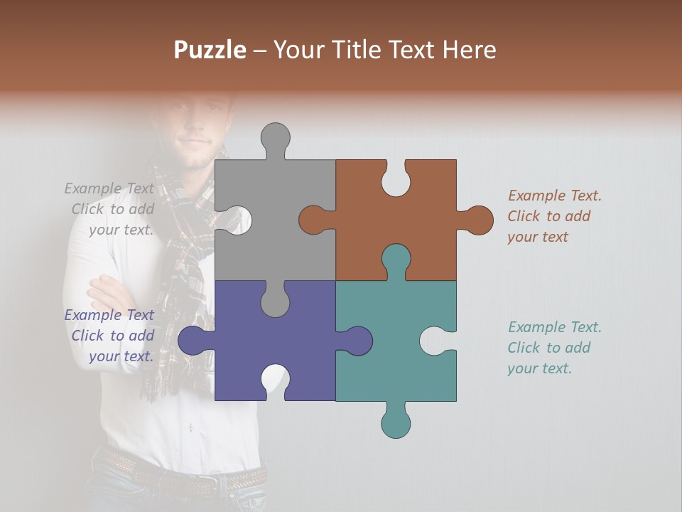 Pensive Attractive Masculine PowerPoint Template