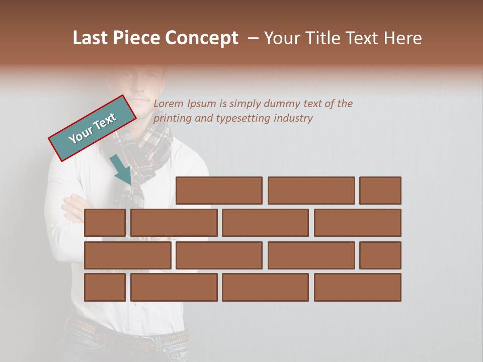 Pensive Attractive Masculine PowerPoint Template