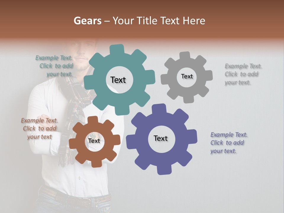 Pensive Attractive Masculine PowerPoint Template