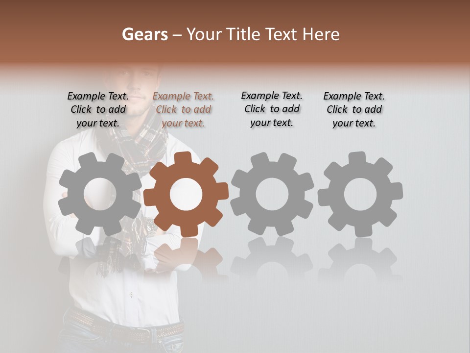 Pensive Attractive Masculine PowerPoint Template