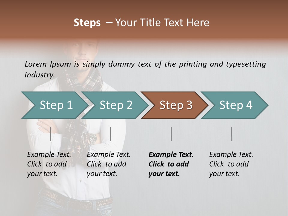 Pensive Attractive Masculine PowerPoint Template
