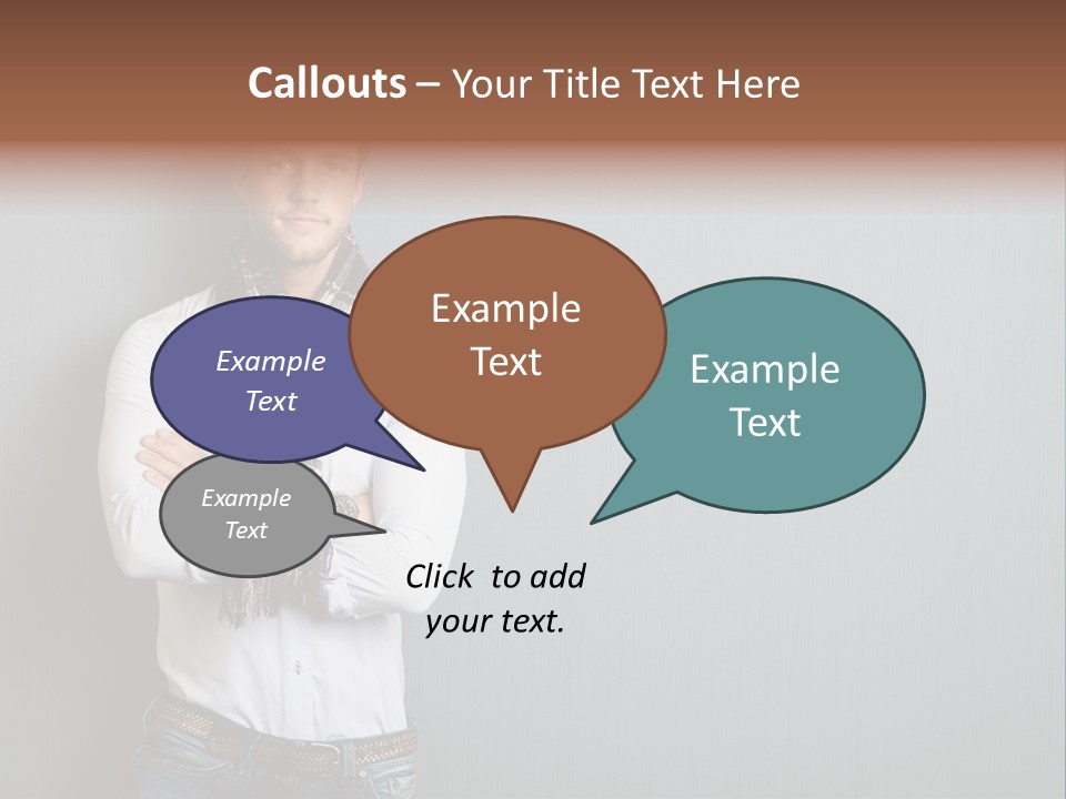 Pensive Attractive Masculine PowerPoint Template