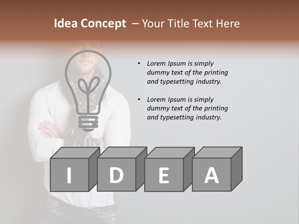 Pensive Attractive Masculine PowerPoint Template